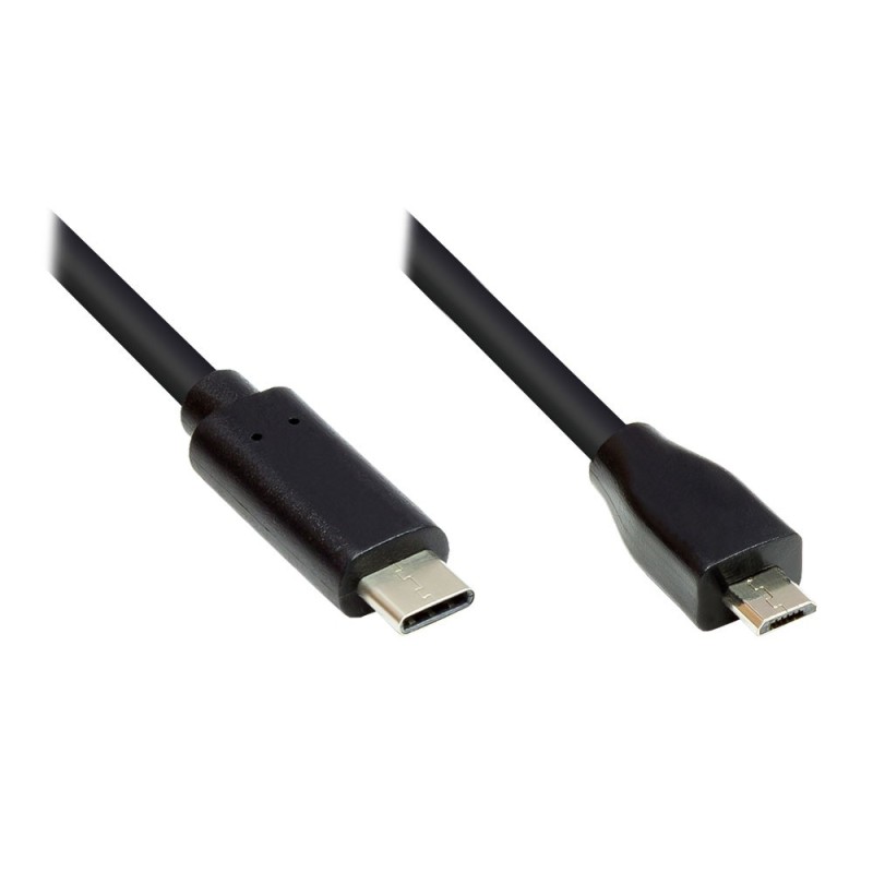 Good Connections Anschlusskabel 3m USB 2.0 USB-C a USB 2.0 Micro B Nero